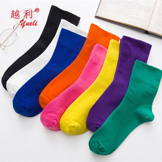 

Custom wholesale women tube happy colorful teen girl vivid cotton socks
