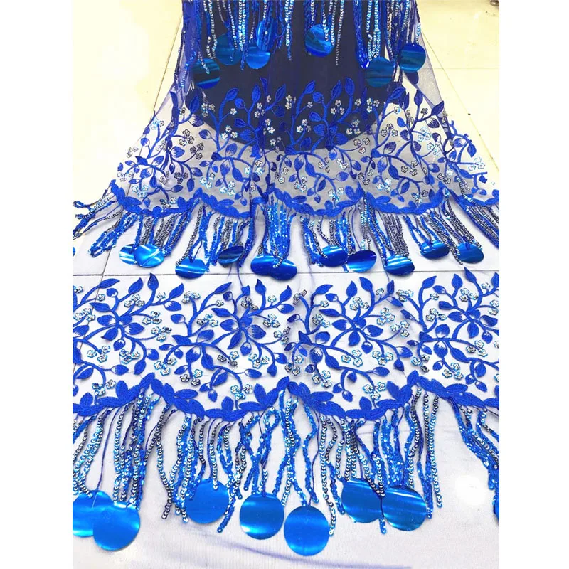 

Beautifical High quality french sequins lace fabric african embroidery lace fabric bridal tassel lace fabric ML42N12, Can be customized