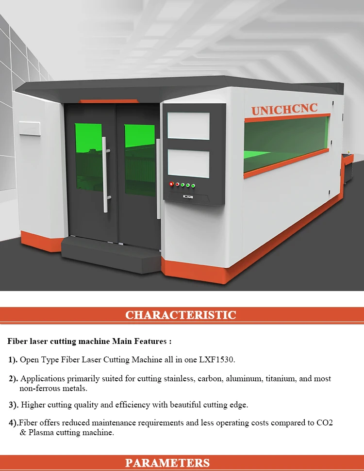 Jinan UNICHCNC 500 700 1.5KW 3KW metal round square tube and metal sheet cnc fiber laser cutting machine price