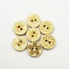 High-end 2 holes natural flatback laser custom coconut buttons 45 with logo