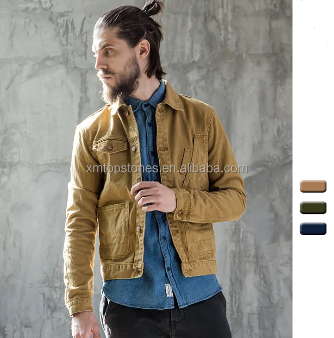 

2017 European New Design Brown Vintage Style Denim Jacket for Men, Customize