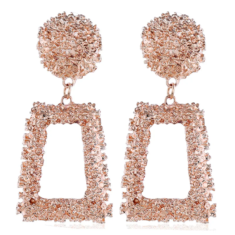 

Fashion Geometric Statement Personality Dangle Earrings Crystal Square Pendant Charming Dangle Earrings For Women, N/a