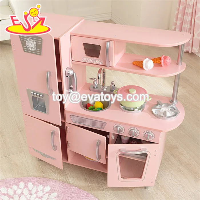 2018 Hot Pink Wooden Modern Kitchen Toy Set For Girls W10c363 Buy