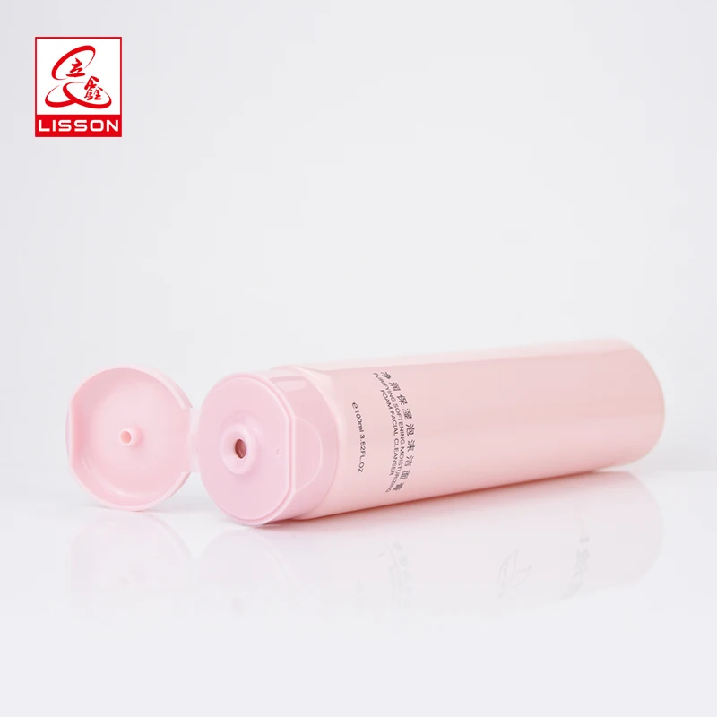 Beauty Color Pink Kitty Cosmetic Tube Packaging With Flip-top Cap