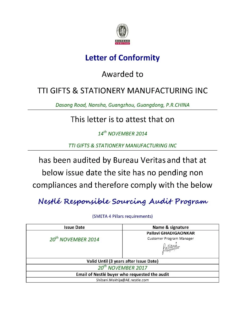 RSA letter of Conformity_TTI GIFTS & STATIONERY MANUFACTURING INC_China.jpg