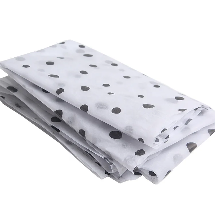 

17 G Weight Custom One Color Printed Polka Dot Logo Wrapping Tissue Paper for Packing