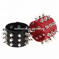 

Metal Studded Spikes Snap Button Bracelet Wristband Faux Leather Rivet Goth Punk Rock Biker Bangle