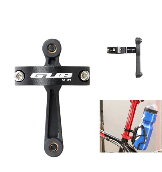 

GUB G-21 Outdoor Cycling Water Bottle Clamp Bike Cage Holder Adapter Support Transition Socket Handlebar Mount Conversion, Black