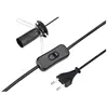 2.5A European EU 2 Pin E14 Or E27 AC Electric Cable Salt Lamp Power Cord With Switch And Holder