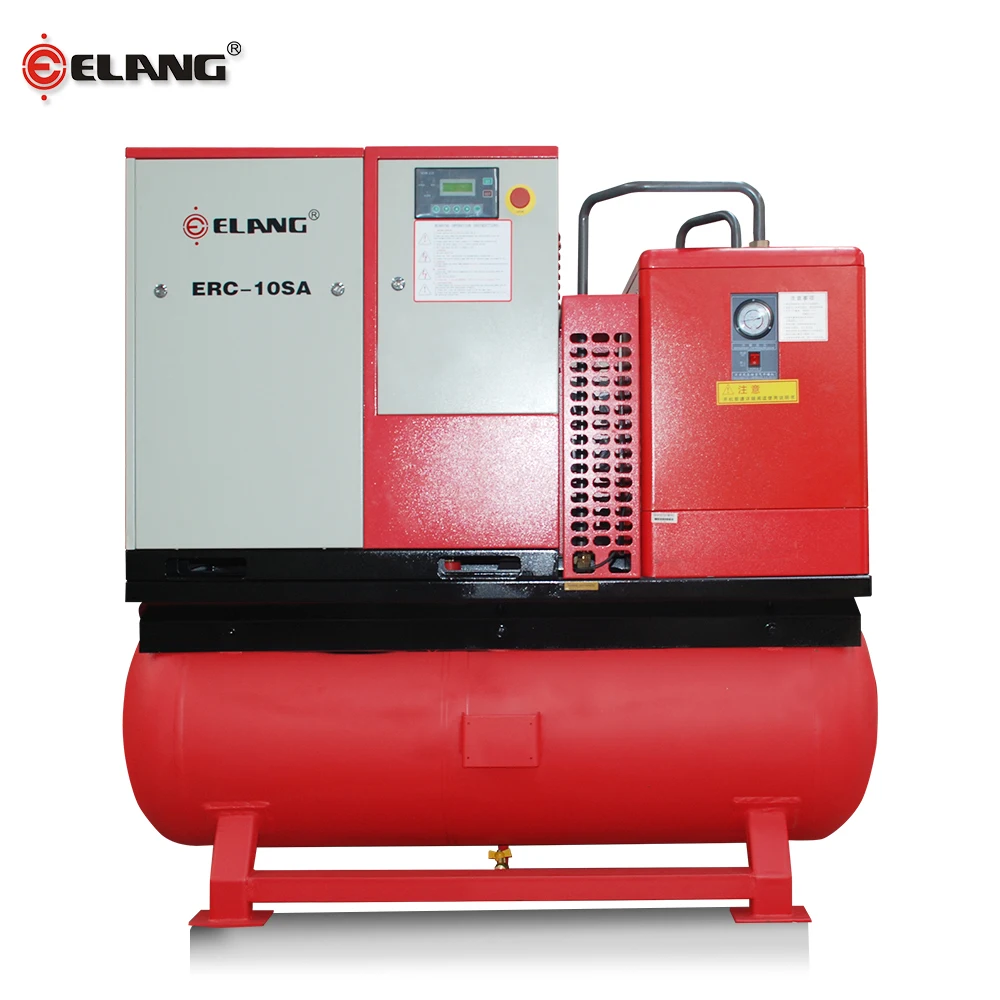 
10Hp 7.5Kw 25 - 40 cfm Combined Screw Air Compressor with Air Dryer <img data-src=