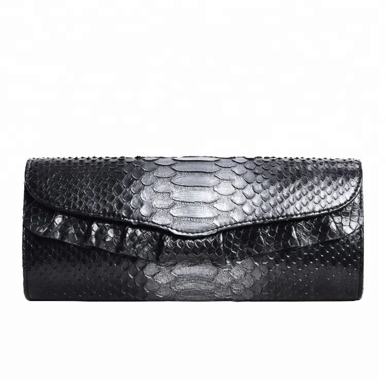 

Luxury python leather clutch bag women python ruffles evening hand bags