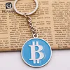 wholesale blue enamel metal bitcoin letter b key chain,fashion keychain letter b