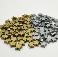 

Wholesale Five Star Shaped Wooden Beads With Eco-friendly Gold/Silver Painting DIY Wooden Teether Components