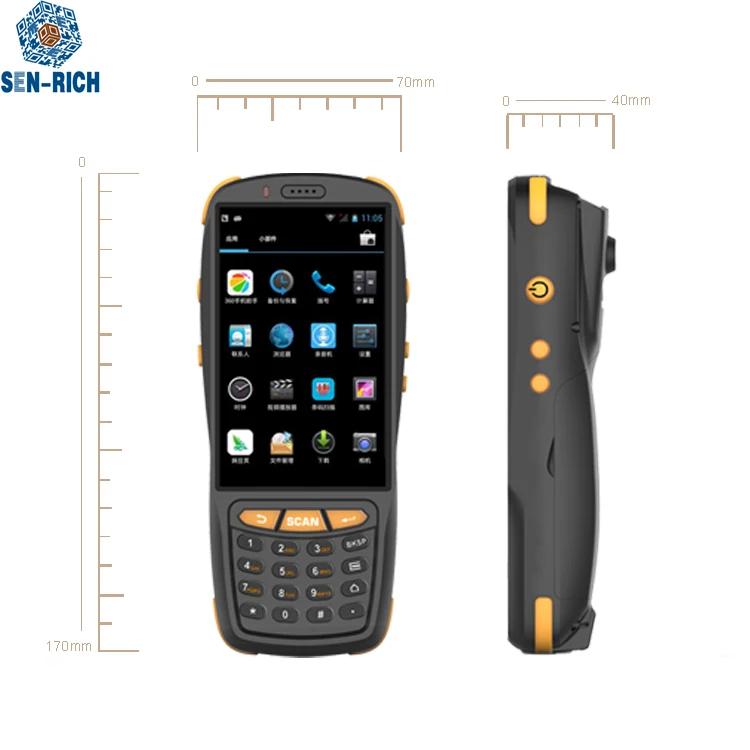 

4inch Touch Screen Android Handheld PDA Wireless Barcode Scanner PDA with Printer, BT 4G PDA, Black