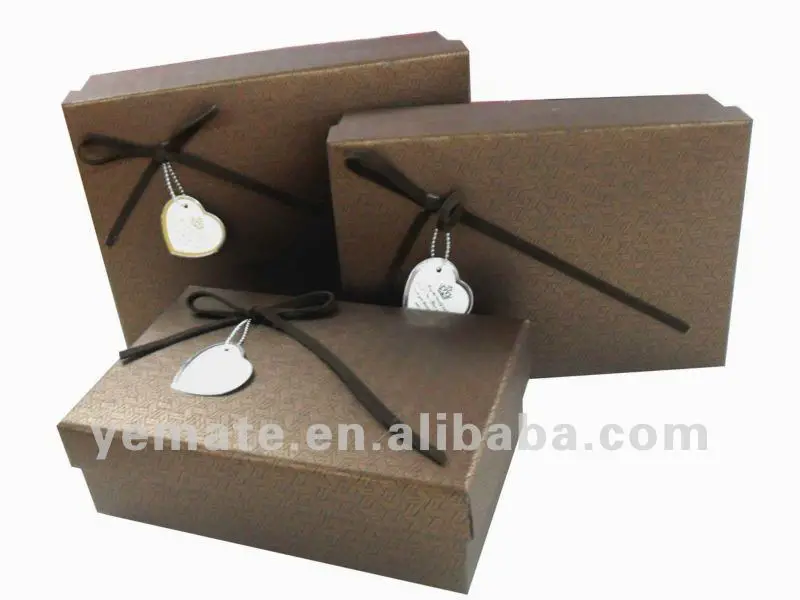2012 new design chocolate color indian sweet gift boxes, gift box with ribbon design wholesale
