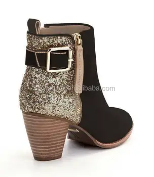 glitter high heel boots