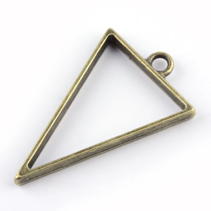 

PandaHall Rack Plating Alloy Triangle Open Back Bezel Pendants, Colors