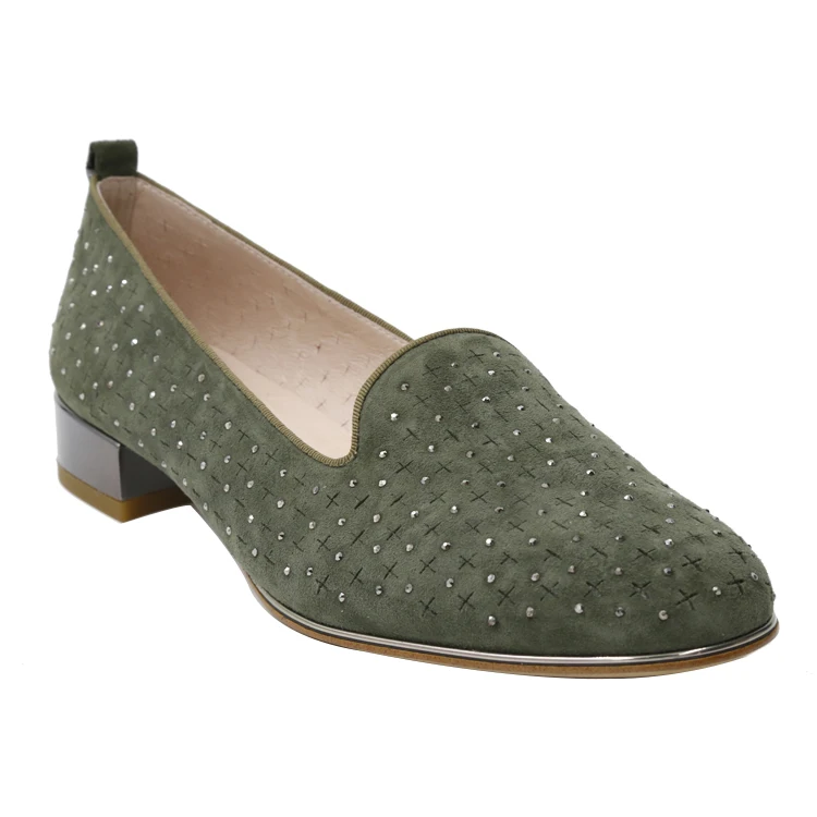 army green flat shoes