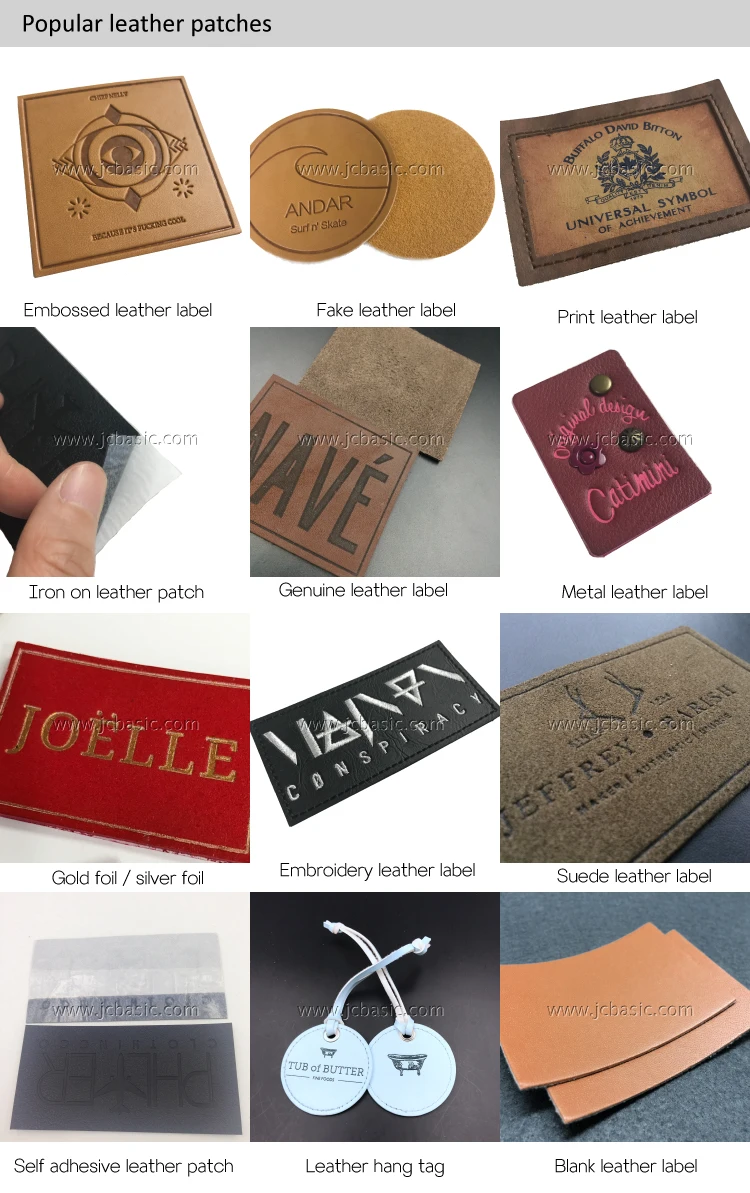 Authentic Label Custom Patch Stamped Tags Genuine Leather LOGO 