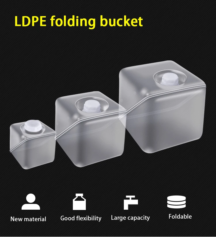 Outdoor Foldable Folding Collapsible Drinking Water Carrier 5/10/15/20L for Hiking  Pail Blow Molded Bucket Plastic Jerry Can