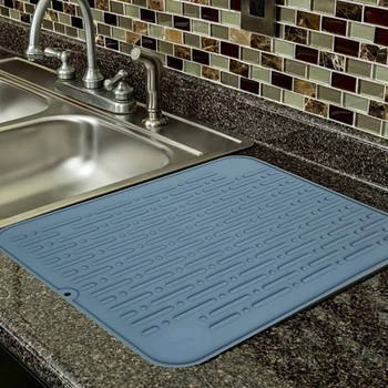 Kitchen Countertop Silicone Sink Drying Mat - Buy Silicone Dish Drying ...