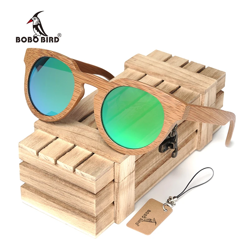 

BOBO BIRD Cat Sunglasses Women UV Polarized Sunglasses Women Original Bamboo Frames Drop Ship Personalize, Picture