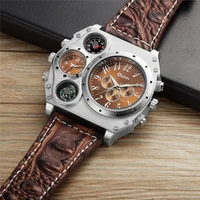 

Promotional Oulm Luxury Brand Two Time Zone Fashion Big Man Watch