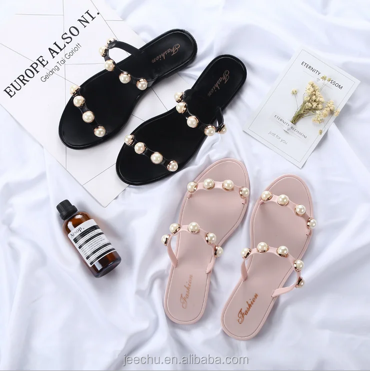 

Sexy lady slippers shoes beautiful girl flat sandals, Black, pink