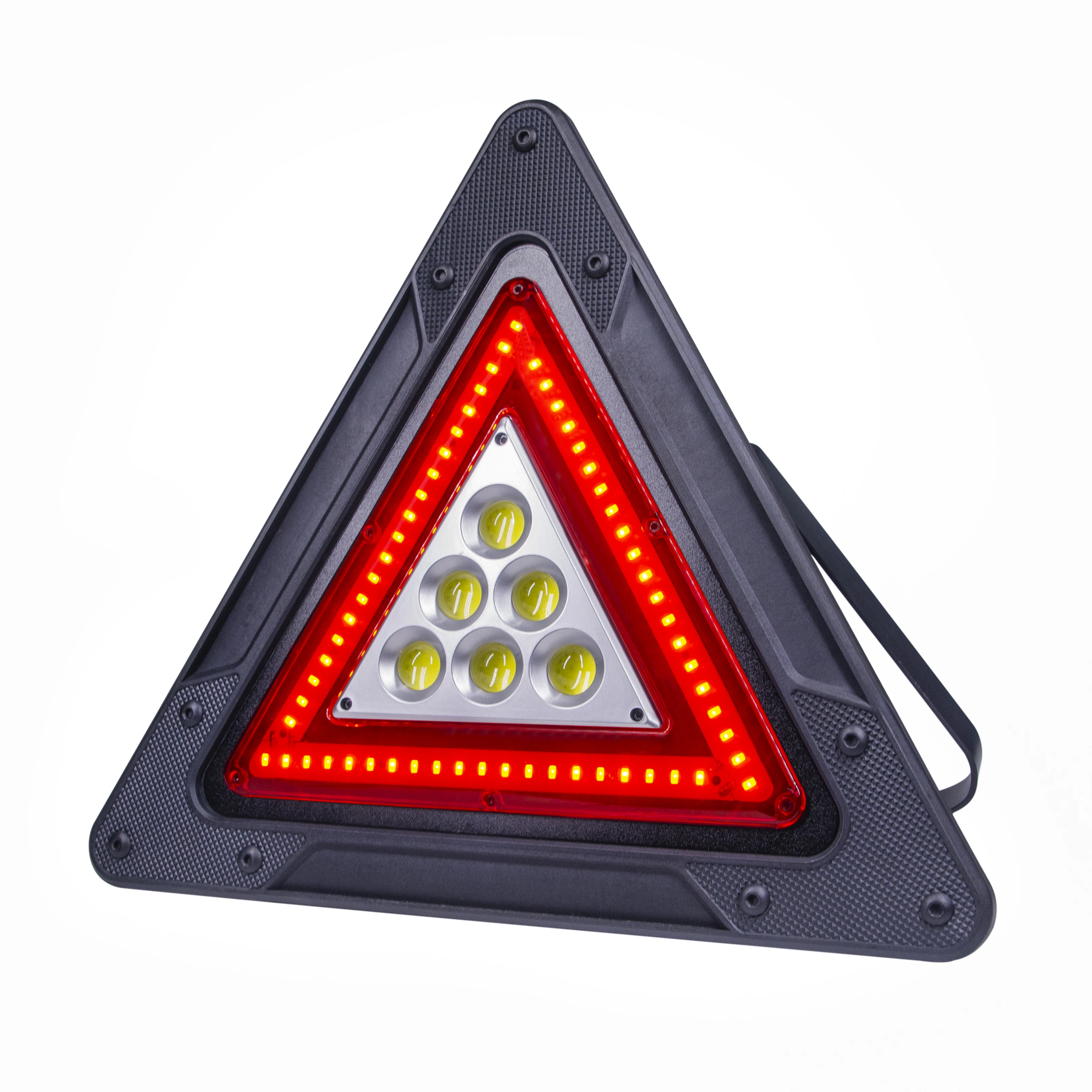 Super Bright 1500LM USB Rechargeable Lamp Large Triangle 5W COB 60SMD Led Warning Work Lights with Stand for Car Emergency