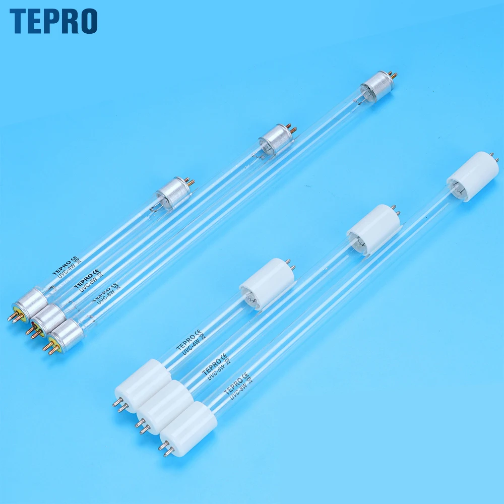 2 Side 2 Pins 6W 8W 10W 15W 20W UVC Germicidal Light T5 T6 T8 UV Bactericidal Lamp