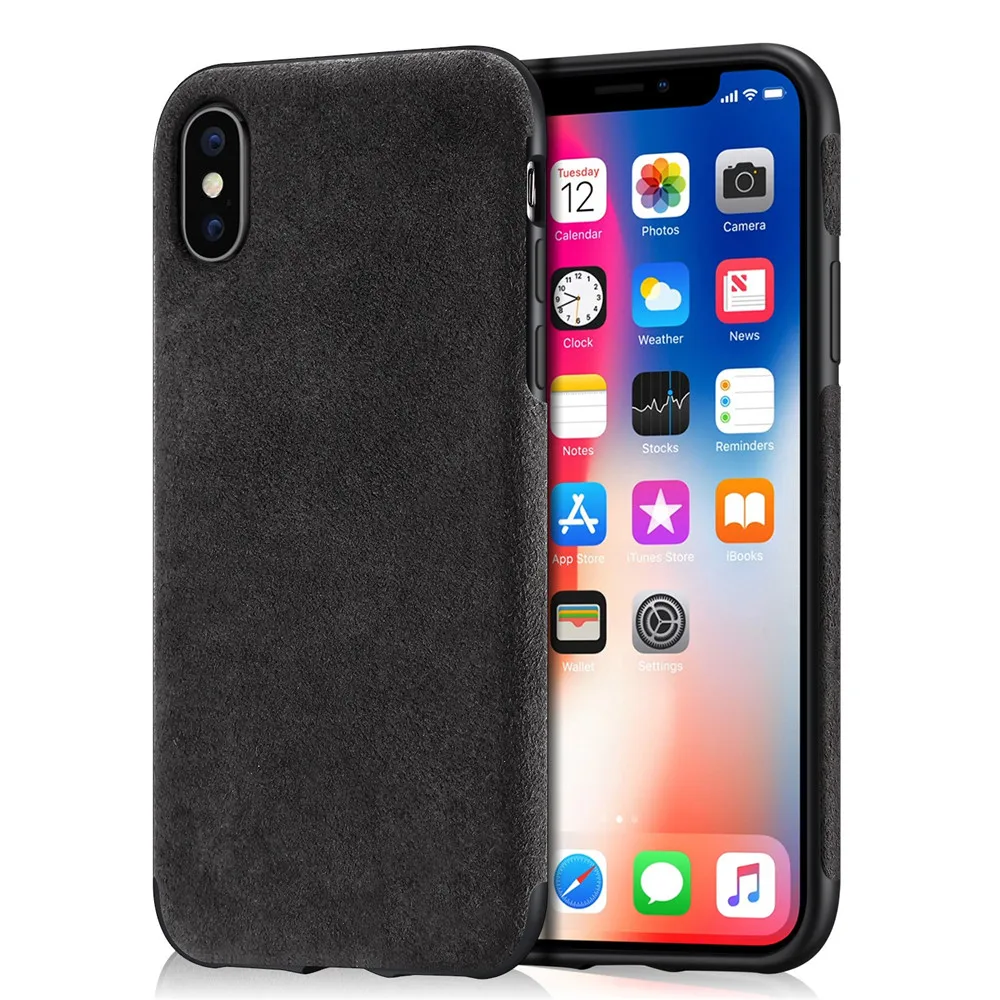 

Luxury Slim Case Made of High Quality Suede Material Phone Cover for iPhone X/Xs