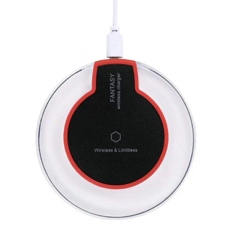 

Crystal 5W ultra slim round wireless charger for Samsung, Black or silver