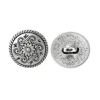 Factory Directly Selling Antique Silver Plated Personalized Engraved Pattern Round Circle Shank Buttons