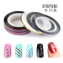 35 colors rolls striping tape line nail art sticker beauty decal for stickers Nails Rolls Striping