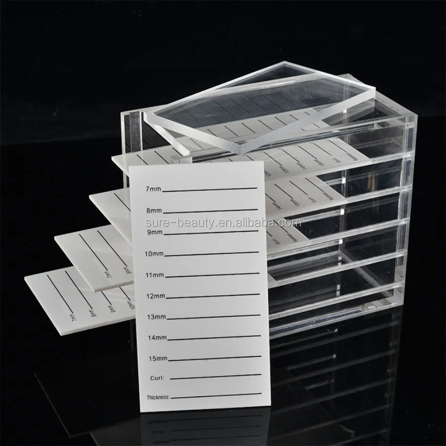 

Eyelash Storage Box 5 Layers Makeup Display Container Eyelashes Glue Pallet Holder Grafting Eyelash Clear Box, White or oem as your request