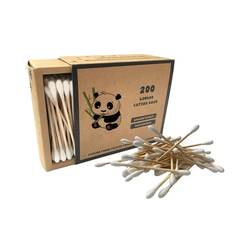 
200pcs Disposable q Tip Bamboo Cotton Swabs Double Ended eco friendly Cotton Buds  (62105023432)