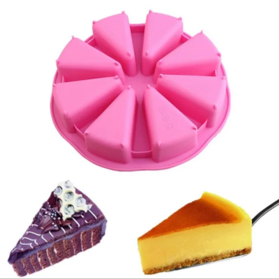 

Food Grade 8 Triangle Cavity Large Cake Silicone Mold Pizza Pan, Customer request