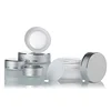 Custom Round Shape Frosted Glass Cosmetic Cream Jar With Silver Cap