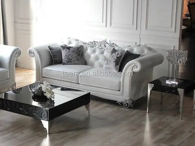 Luxury villa living room sofa leather sofa set designs 