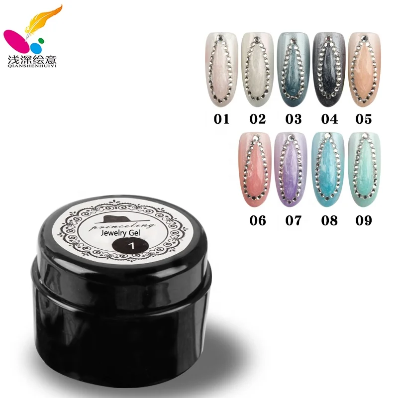 

Queen Shining Beautiful Gem Nails UV Nail Gel Polish, 9 colors