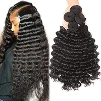 

Wholesale Price Raw Cuticle Aligned Brazilian Human Double Weft Virgin Hair Tropical Deep Wave Bundles