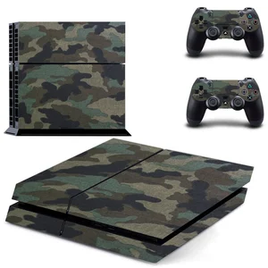 Camouflage Plastic Vinyl Skin For Sony Playstation 4 Console with 2 Controllers Cover For PS4 Gamepad Joypad Sticker Decal