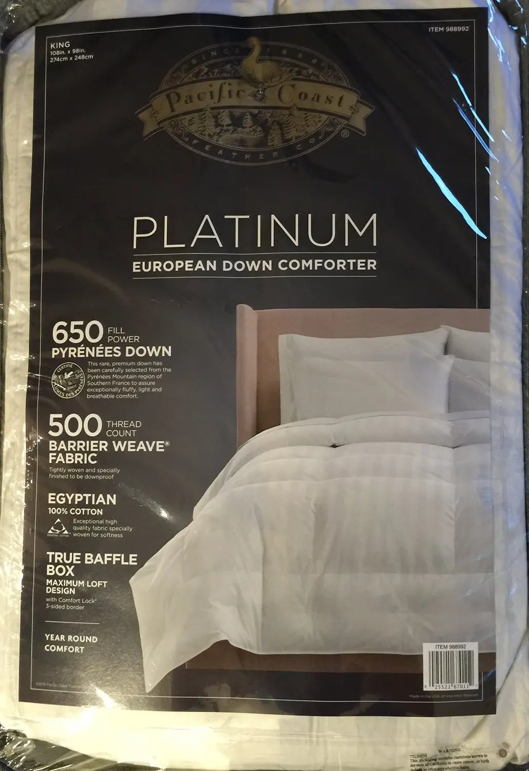 Buy Pacific Coast King Premium Down Comforter For Year Round