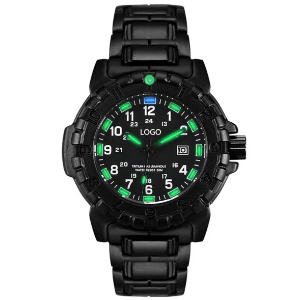 

WQ Luminous Military Watch Outdoor Sports Men's Water Proof Quartz Wrist Watch, Blue/green