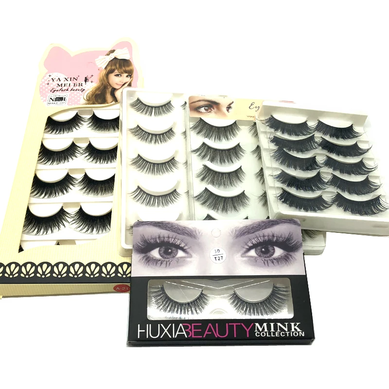 

Wholesales 3pairs/box Custom Package Natural Looking Soft False Eyelashes Silk Lashes