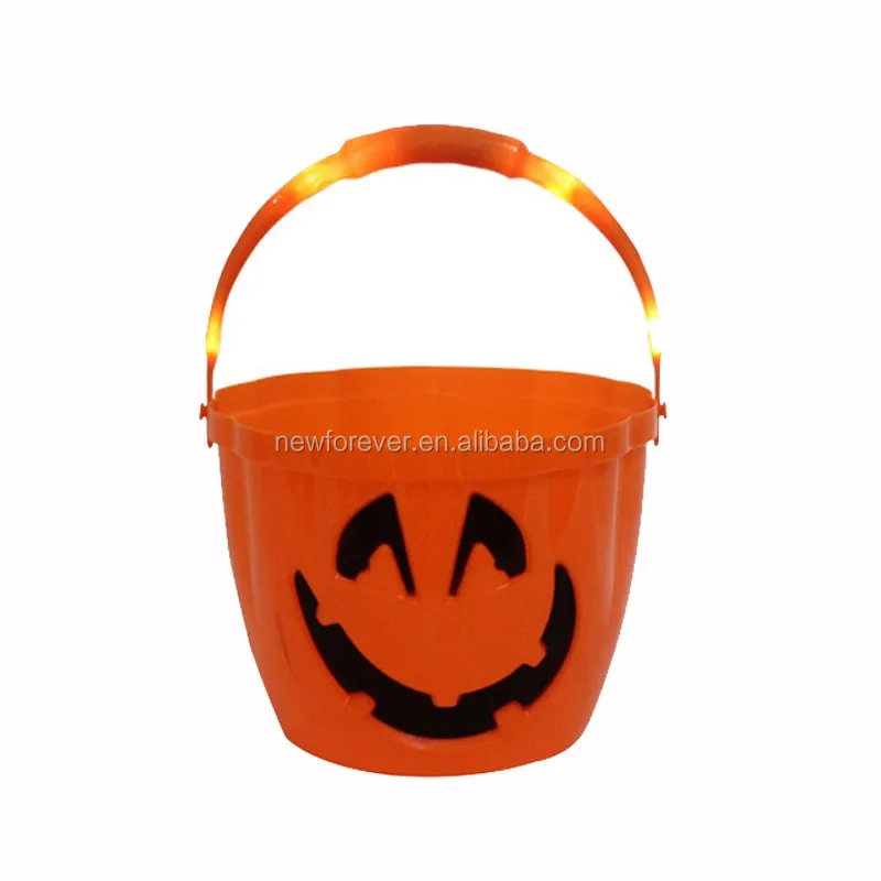 Halloween Trick Or Treat Pumpkin Bucket Jack O Lantern Candy Basket