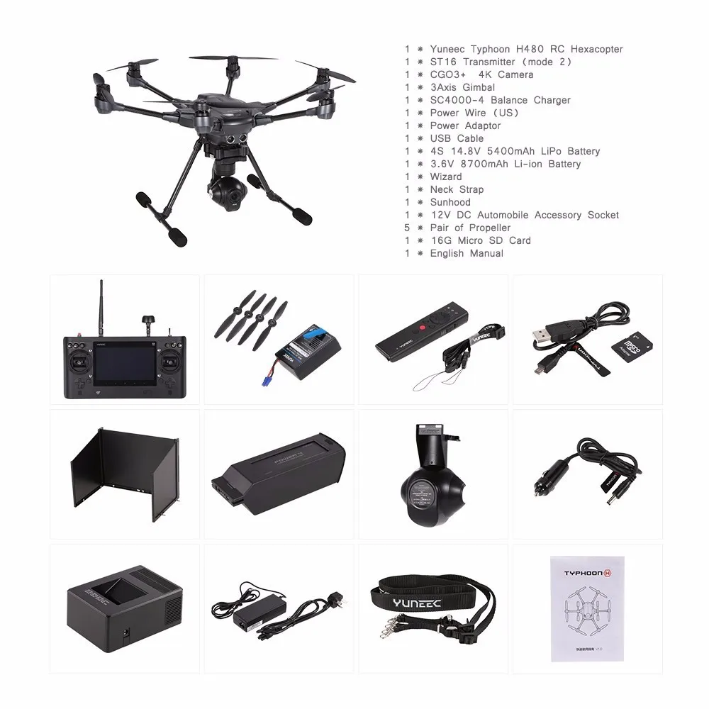 Yuneec Typhoon H 480 Pro Touchscreen Rc Hexacopter 4k Hd Camera Rc Quadcopter Drone With Real