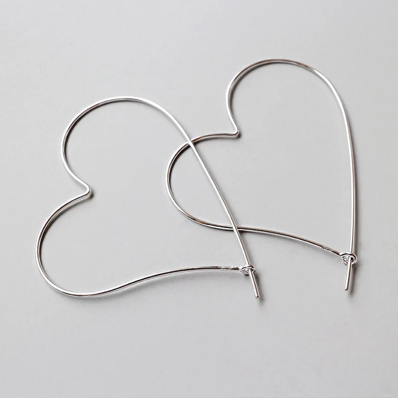 

MLR010 S925 sterling silver fashion personality hollow big heart earrings