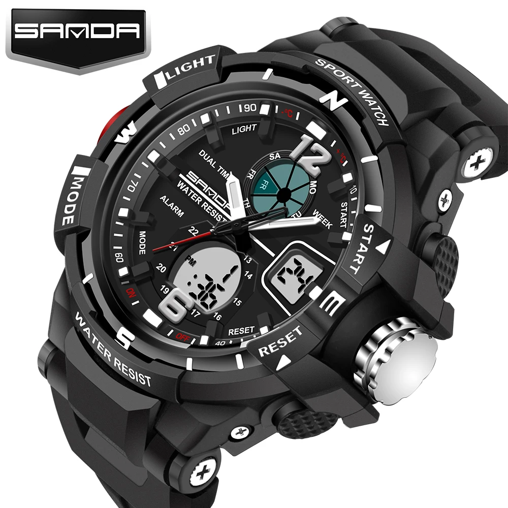 

Brand SANDA 289 Watch 3ATM Waterproof LED G Style Sports Military Watch Men's Analog Quartz Digital Watch relogio masculino