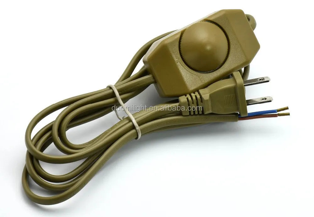 Wholesale Modern Lamp Cord Set With Dimmer Switch Ac Power Cord Black